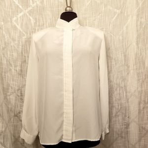 Vintage Women's Blouse Top White Alexandria Size 14